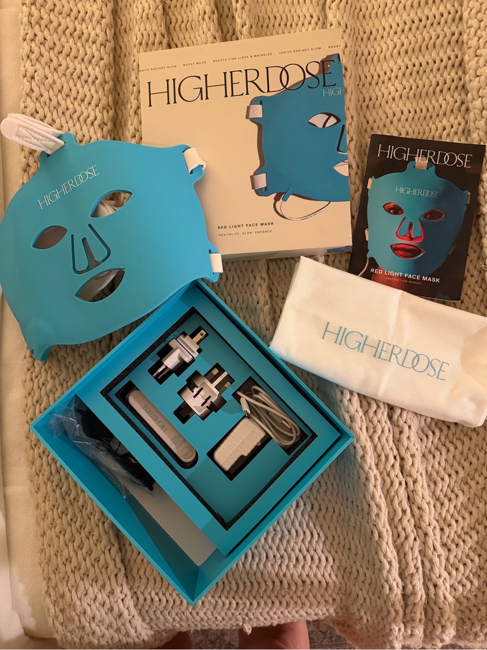 HIGHERDOSE Red Light Face Mask for Fine Lines and Glowing Skin